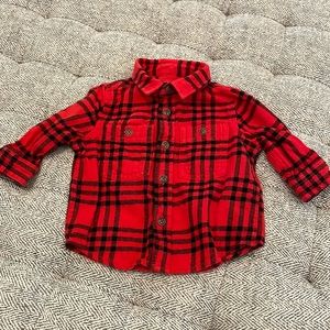 Gymboree flannel shirt size 0-3 mths